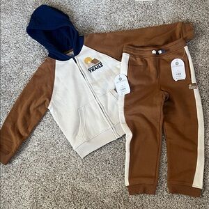 NEW Wonder Nation Little Boy Sz 5 Adventure Trails Sweat Set